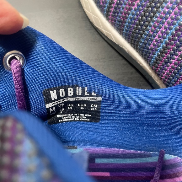 NOBULL Pink and Blue Athletic Shoes Vibrant Knit Design - Picture 7 of 7